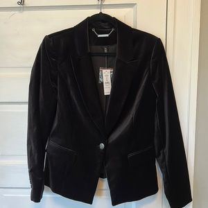NWT WHBM Black Velvet Blazer Jacket